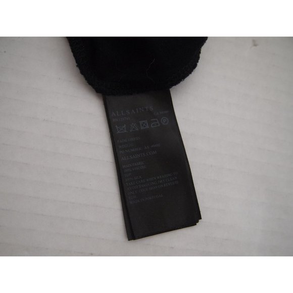 AllSaints Womens Fade Dress 2 Mini Black Layered Silk/Knit Strappy Sleeveless - Picture 8 of 8